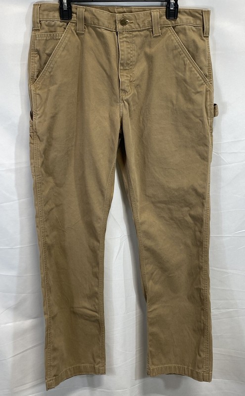 Carhartt Men's B324 Relaxed Fit Washed Duck Work Dungaree Tan Khaki 34x32