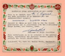 Smethwick Boy Scouts Messenger - Despatch Rider Examiners Certificate