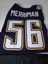 NFL SEAN MERRIMAN SAN DIEGO CHARGERS AUTOGRAPH SIGN XL JERSEY🔥🏉🔥🏉🔥