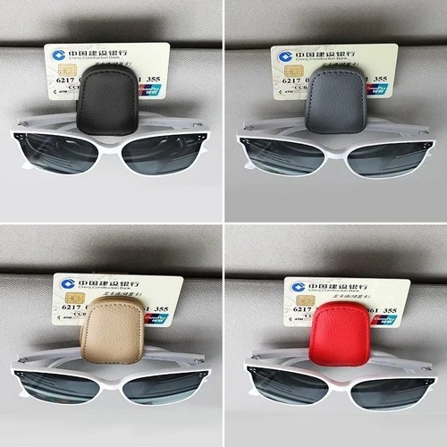 Magnetic Leather Sunglasses Holder for Car Sun Visor Eyeglass Hanger Clip 3Color - Picture 5 of 13