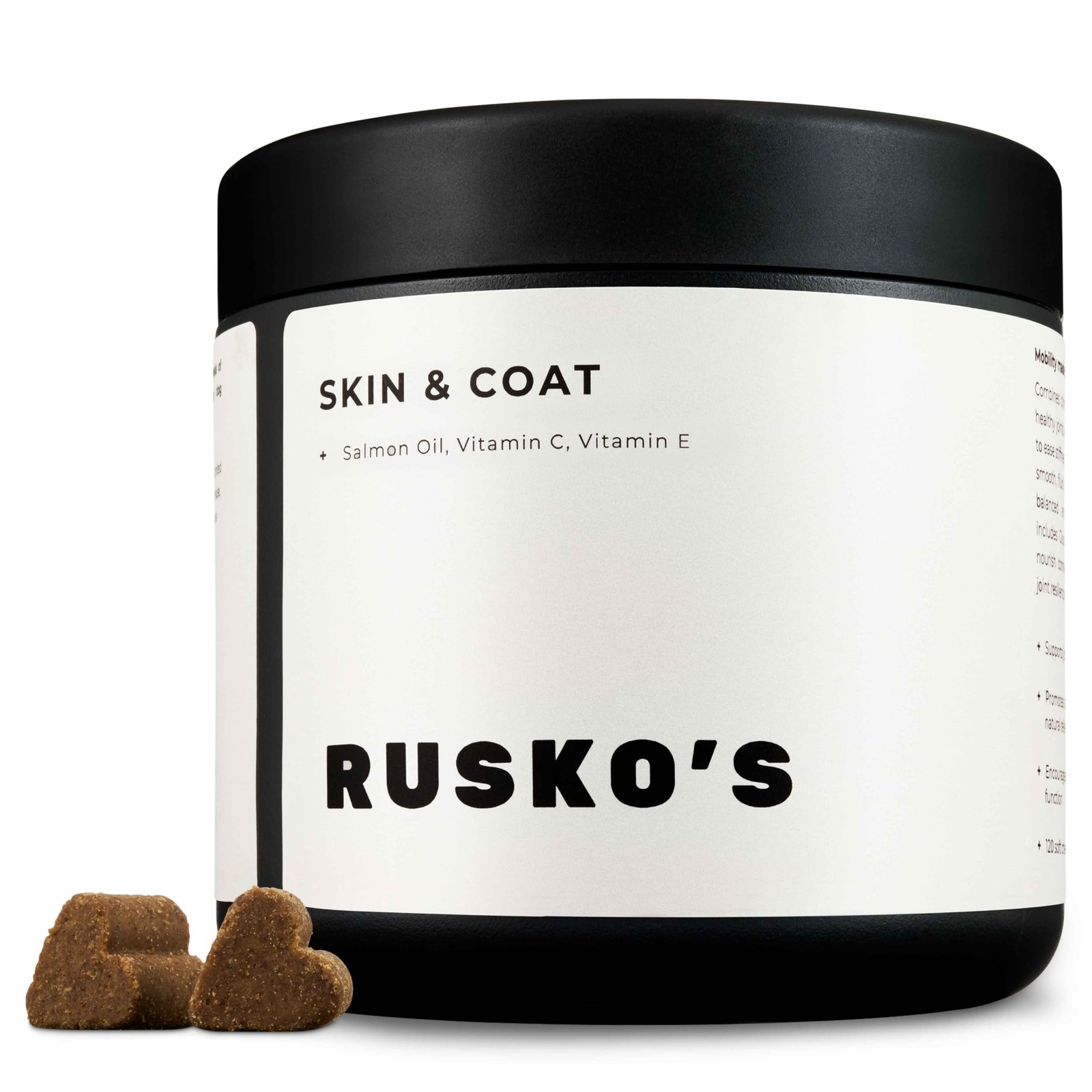 Rusko's® Dog Skin & Coat Supplement Chews | Supports Healthy Skin, Shiny Coat &
