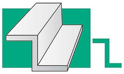 Evergreen .125 x 14 Polystyrene Z-Channel Strips (15) - Model Scratch Building