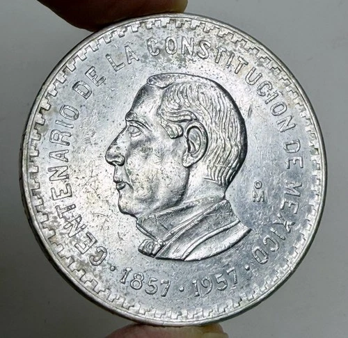 1957 Mexico 10 Pesos Silver — photo from the most recent tracked eBay sale