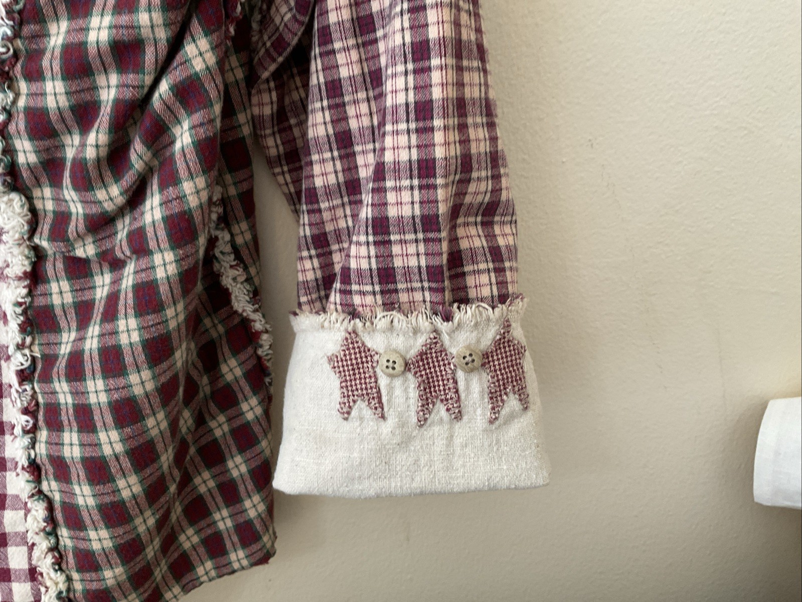 Handmade Patchwork Jacket/ White Gingham & Plaid … - image 7