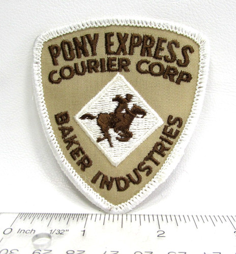 Vintage Pony Express Courier Corp Jacket Patch Sandy Springs Georgia Baker Indus