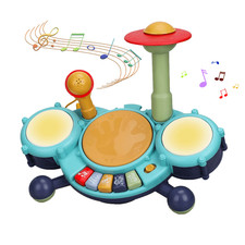 Musical Drum Set Toys For Kids boys 1-3 Year Old Toddlers Educational Gifts Blue