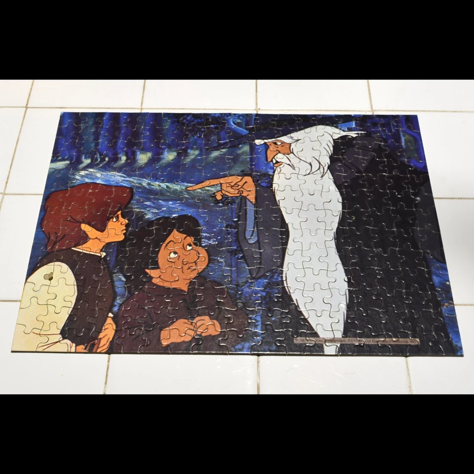 Puzzle El Señor de los Anillos Vintage 1979 Rankin Bass Gandalfs Advertencia COMPLETO Foto 2 de 4