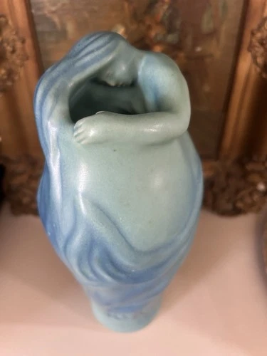 Vintage Van Briggle Art Pottery "Lorelei" Vase, Rare UNCOATED Base-Mid 1930s