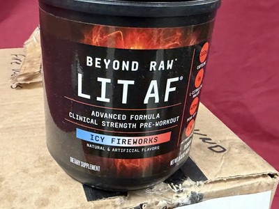 Beyond Raw Lit Pre Workout Icy Fireworks 14.96oz. NEW SEALED 30 servings