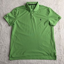 RLX Ralph Lauren Performance Polo Mens Sz L Green Pima Cotton Blend Shirt Sleeve
