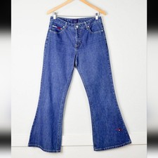 VTG 90'S TOMMY GIRL HILFIGER High Waisted FLARE JEANS SIZE  11