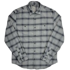 Mack Weldon Men Warmknit Thermolite Brushed Flannel Button-Up Shirt M Gray Plaid