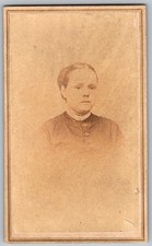 Antique CDV Circa 1860s J. Boycott Young Lady In Dress La Crosse WI