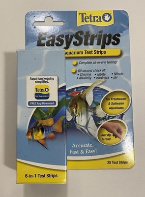 Tetra EasyStrips 6-In-1 Aquarium Test Strips, Water Testing 25 Strips New In Box