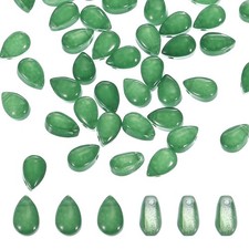 Teardrop Czech Glass Beads, 100 Pcs Bohemia Beads, Green, 6x9mm