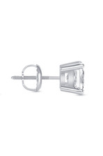 Lab Grown Diamond F/VS Earring Solid 14K White Gold Single Stud 1/2 Ct Princess