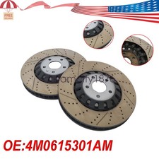 1 Pair Front Drilled Brake Disc Rotors 375mm Fits For 2018-2023 Audi RS5 2.9L