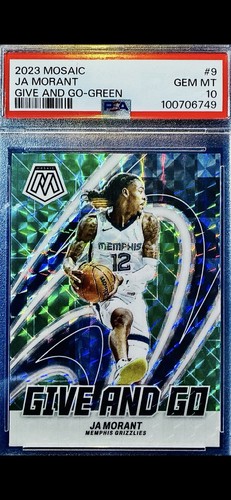 🔥2023 Panini Mosaic Give and Go Ja Morant #9 Green Mosaic Prizm - PSA 10 GEM MT