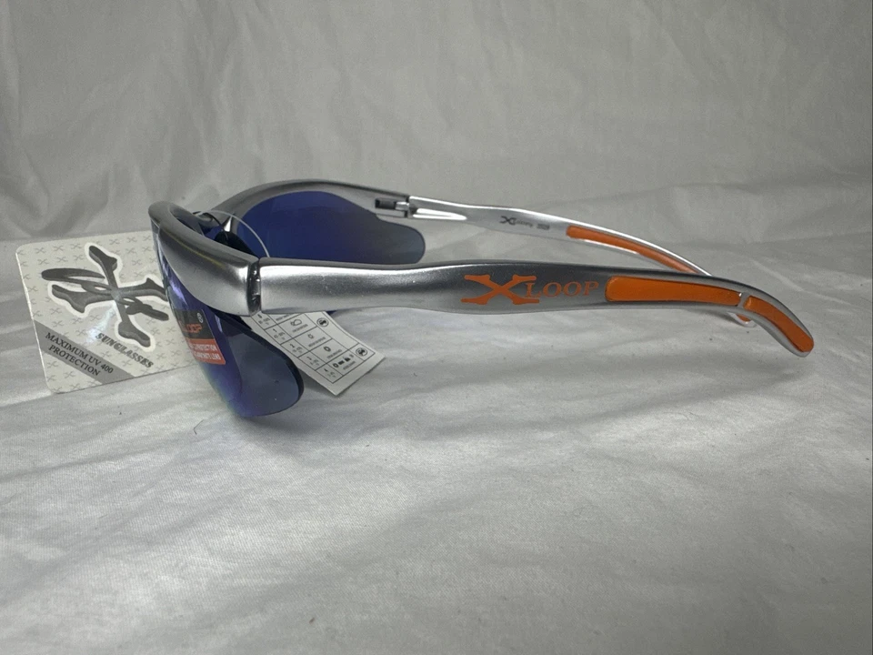 太阳镜灰色镜框蓝色镜面 x 环 Uv 保护男式女式 — 第 3/3 张图片