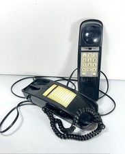 Vintage Black Slimline Push Button Telephone Landline Phone 80s 90s Retro