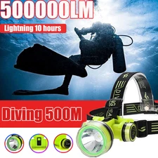 Portable Rechargeable LED Diving Headlight Headlamp 500M Underwater Lighting