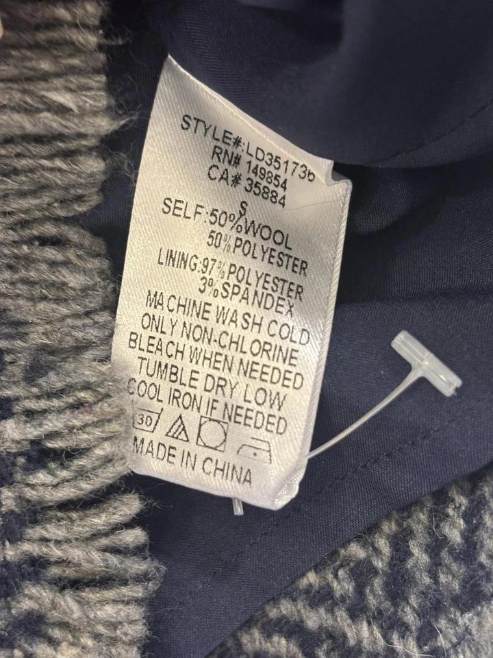 Chaqueta Sage The Label para mujer pequeña gris mezcla de lana recortada espiga tweed Foto 4 de 4