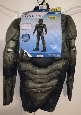 Halo Master Chief Classic Muscle Chest 3D Costume for Kids Large 10-12 With Mask