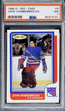 1986-87 O-Pee-Chee Hockey John Vanbiesbrouck Boston Bruins 9 PSA 7 NM