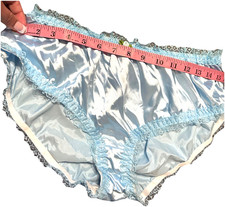 Vtg Second Skin Satin Panties Sz Small Sissy Wet Look Blue