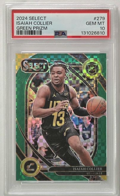 2024 Panini Select Isaiah Collier /5 Green Prizm Rookie #279 PSA 10