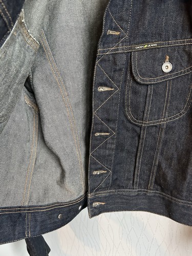 DKNY Jeans Designer Denim Jacket Size Large Made in Italy - Picture 3 of 7