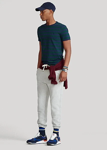 Мужская футболка Polo Ralph Lauren размер 2XL индивидуальный приталенный крой в полоску темно-зеленая - Изображение 4 из 4