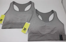 All in Motion Seamless Racer Sport Bra Light Heather Gray XXL Lot of 2 NWT