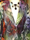 NEW Boston Proper IKAT Velvet Blazer Jacket Boho Artsy Chic Retro Coat 4 $189 — photo 2