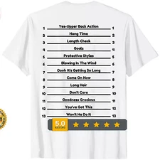 2025/Track Your Long Natural Hair - Length Check Hair Backprint T-Shirt