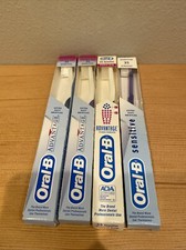 Vintage 1993 1996 Oral B 35 Sensitive Straight Control Grip Toothbrush Lot 4 USA