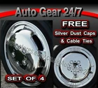 15" Van Deep Dish Domed Raised Wheel Centre Chrome Trims Hub Covers Set