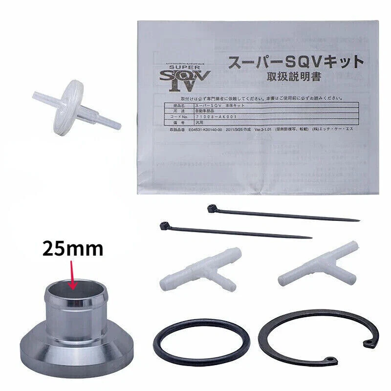 Universal 25MM SQV SSQV BOV Turbo Blow Off Valve BOV with Adapter Flange Silver Foto 4 de 4