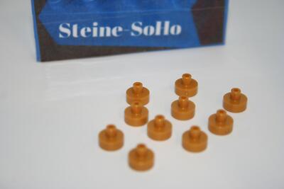 Lego (c) 10x Fliese Platte 1x1  Pin oben rund - gold - 20482 - pearl gold