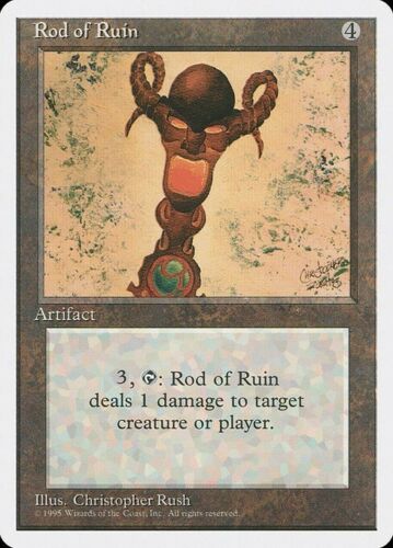 MTG Rod of Ruin Fourth Edition Regular Uncommon - Afbeelding 1 van 1
