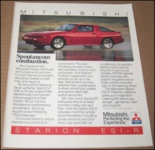 1987 Mitsubishi Starion ESI-R Print Ad 1986 Car Automobile Advertisement Vintage