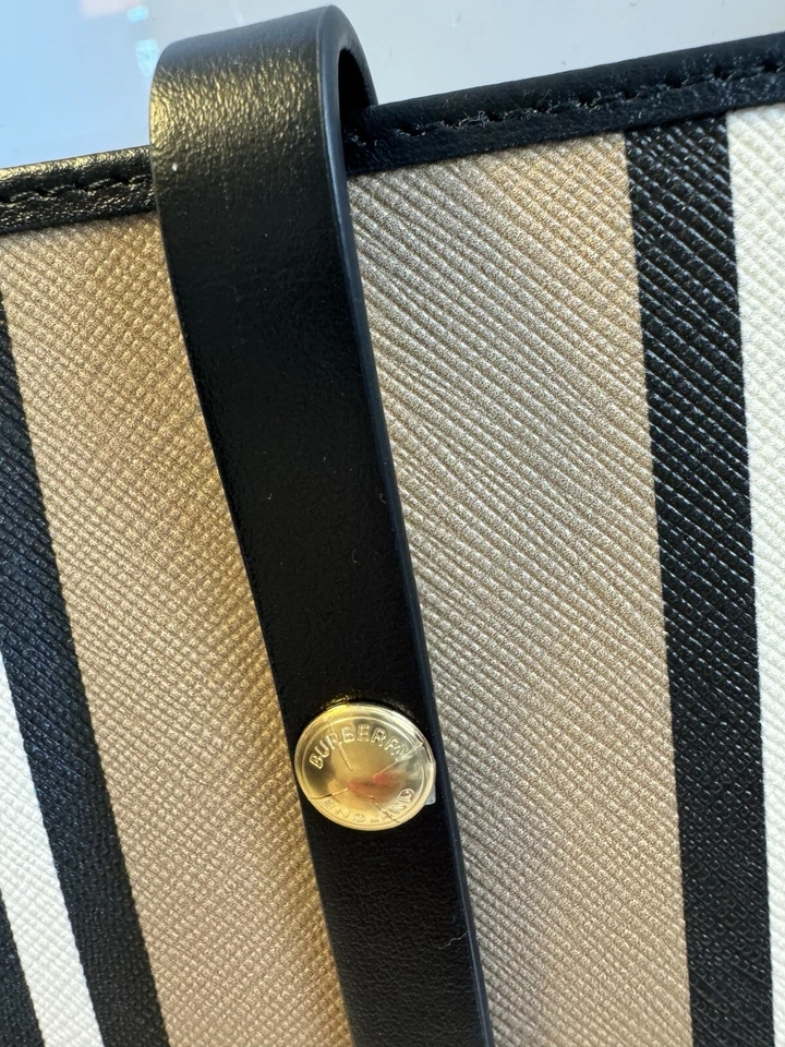 Bolso de Hombro BURBERRY Icon Correa Beige Rayas Nuevo con Etiquetas con Embalaje Original Foto 4 de 4