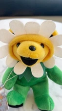 GRATEFUL DEAD "FLOWER POWER"  1985 BEAR BY LIQUID BLUE  BEAR WITH TAGS-MINT