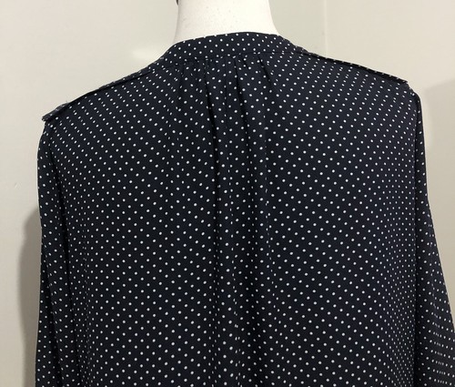 SEED HERITAGE Navy Polka Dot Wrap Assymetric Blouse. Size 6-8. GUC - Picture 4 of 9