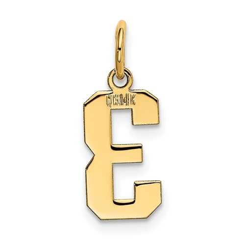 14K Oro Amarillo Pulido Corte Láser Pequeño Número #3 Colgante Charm para Collar - Imagen 3 de 3