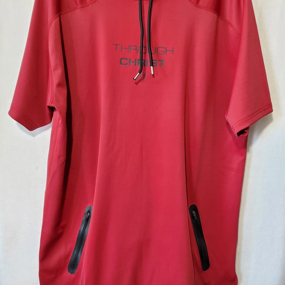 Sudadera Active Faith para mujer XXL Performance sudadera con capucha en nombre de Jesús juego roja Foto 3 de 4