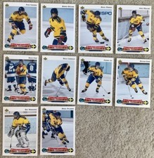 10 Cards:1992-93 Upper Deck Hockey World Junior Tournament.Forsberg,Renberg,etc.
