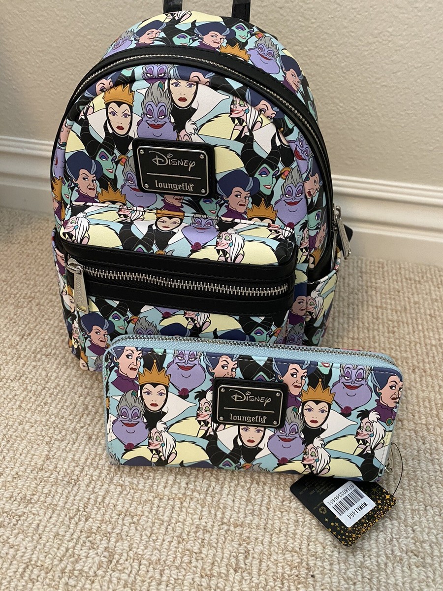 Loungefly Disney Villains AOP Mini Backpack & Wallet Set | eBay display picture 2
