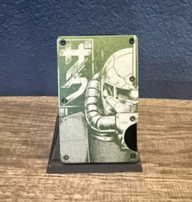 Gundam MS-06S Zaku II Custom Engraved RFID EDC Slim Metal Aluminum Wallet