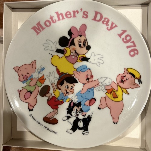 Personaggi Disney Festa della Mamma 1976 Edizione Limitata Piatto Schmid Bros - Vintage - Foto 2 di 4